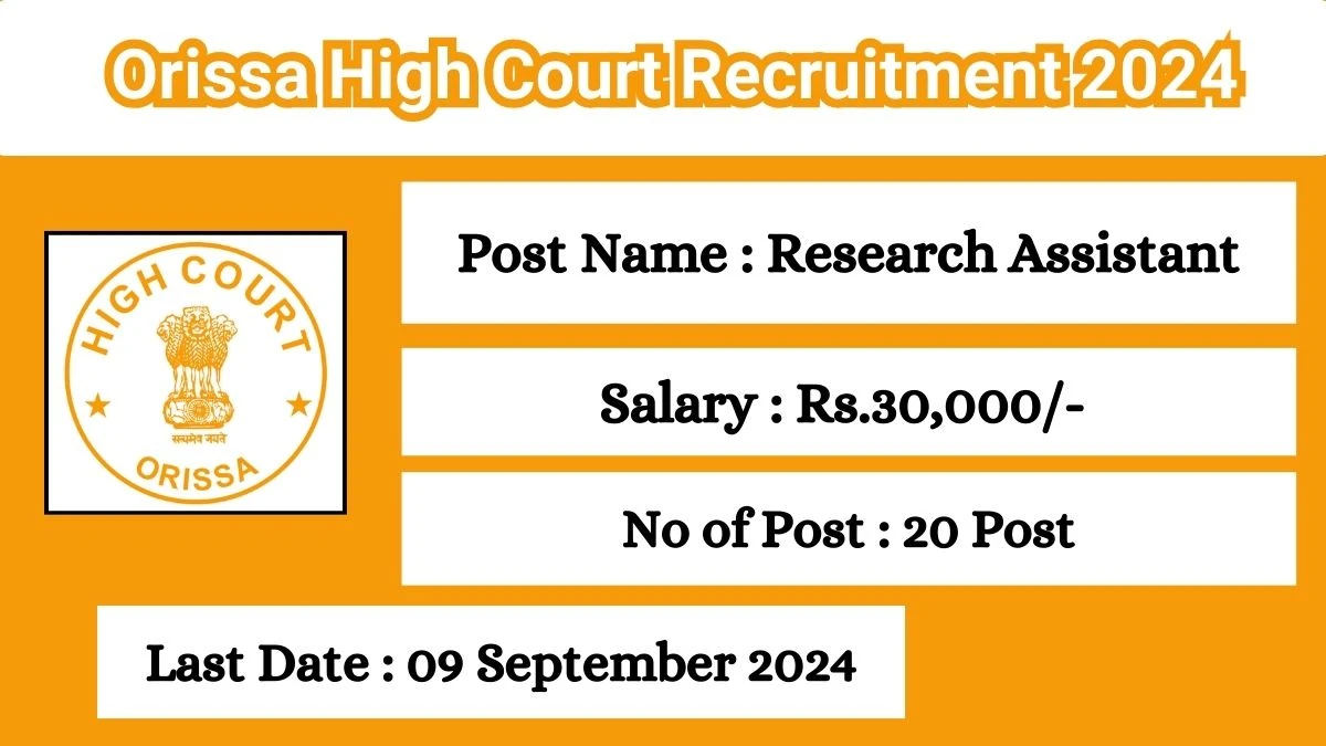 Orissa High Court Recruitment 2024 Check Posts, Age Limit, Remuneration And Other Information