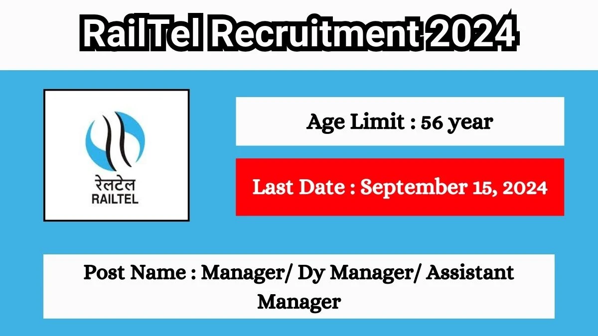 RailTel Recruitment 2024 Check Posts, Age Limit And Other Information