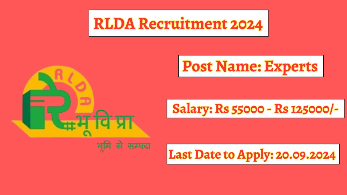 RLDA Recruitment 2024 Check Post, Age Limit, Qualification, Salary And Other Important Details