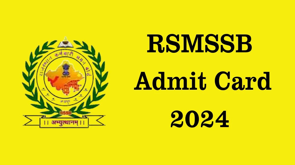 RSMSSB Admit Card 2024 will be declared soon rsmssb.rajasthan.gov.in Steps to Download Hall Ticket for Clerk, LDC and Other Posts - 07 Aug 2024