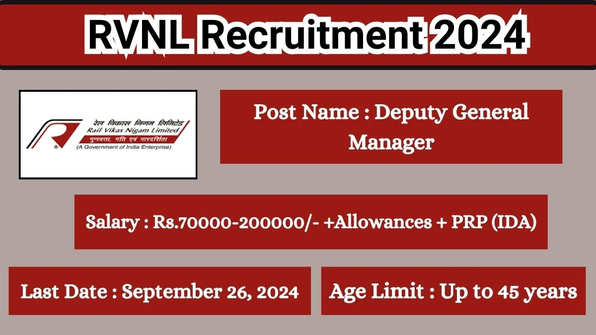 RVNL Recruitment 2024 Check Post, Age Limit, Qualification, Salary And Other Important Details