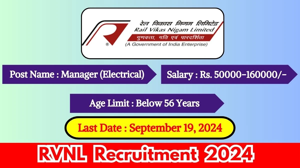 RVNL Recruitment 2024 Check Posts, Age Limit, Remuneration And Other Information