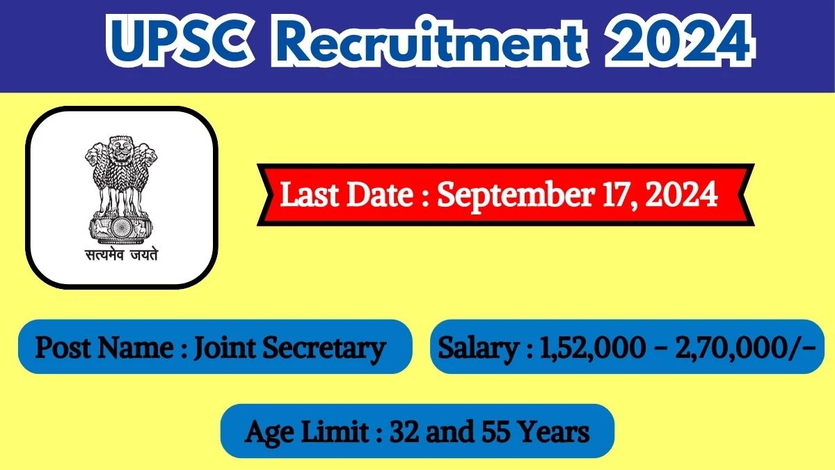 UPSC Recruitment 2024 Check Posts, Age Limit, Remuneration And Other Information