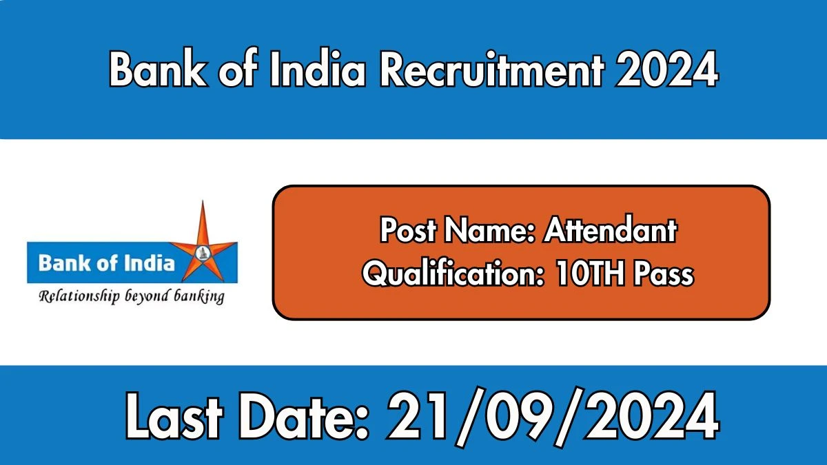 Bank of India Recruitment 2024 New Opportunity Out, Check Vacancy, Post, Qualification and Application Procedure