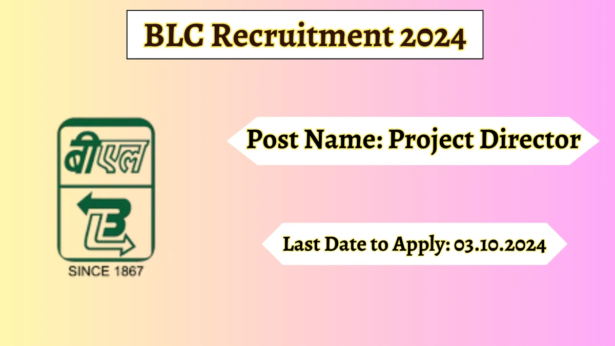 BLC Recruitment 2024 - Latest Director Vacancies on 06.09.2024