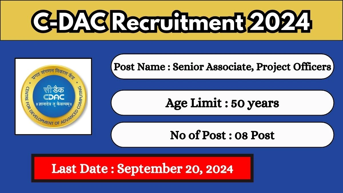 C-DAC Recruitment 2024 Check Posts, Salary, Qualification, Age Limit, Selection Process And How To Apply