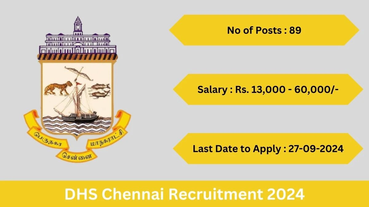 DHS Chennai Recruitment 2024 Check Posts, Age Limit, Remuneration And Other Information