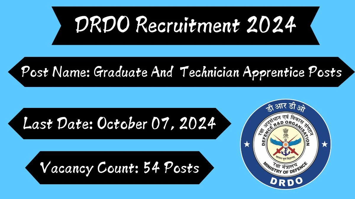 DRDO Recruitment 2024 Check Posts, Age Limit, Remuneration And Other Information