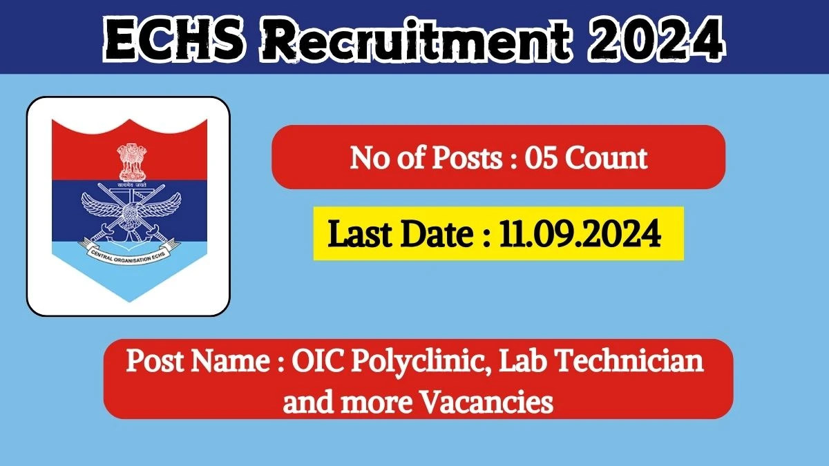 ECHS Recruitment 2024 Check Posts, Age Limit, Remuneration And Other Information