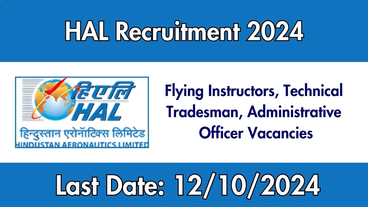 HAL Recruitment 2024 Monthly Salary Up To 1,64,560, Check Posts, Vacancies, Qualification, Age, Selection Process and How To Apply