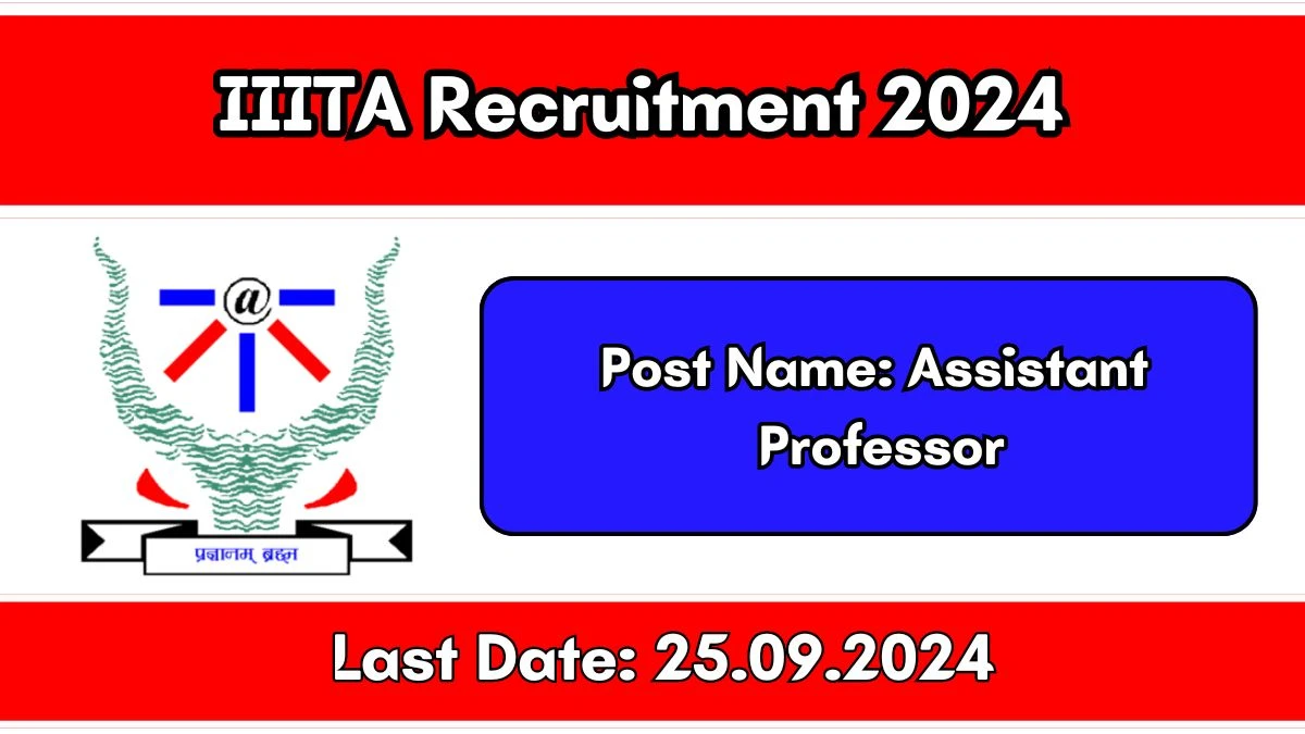 IIITA Recruitment 2024 - Latest Assistant Professor Vacancies on 04 September 2024