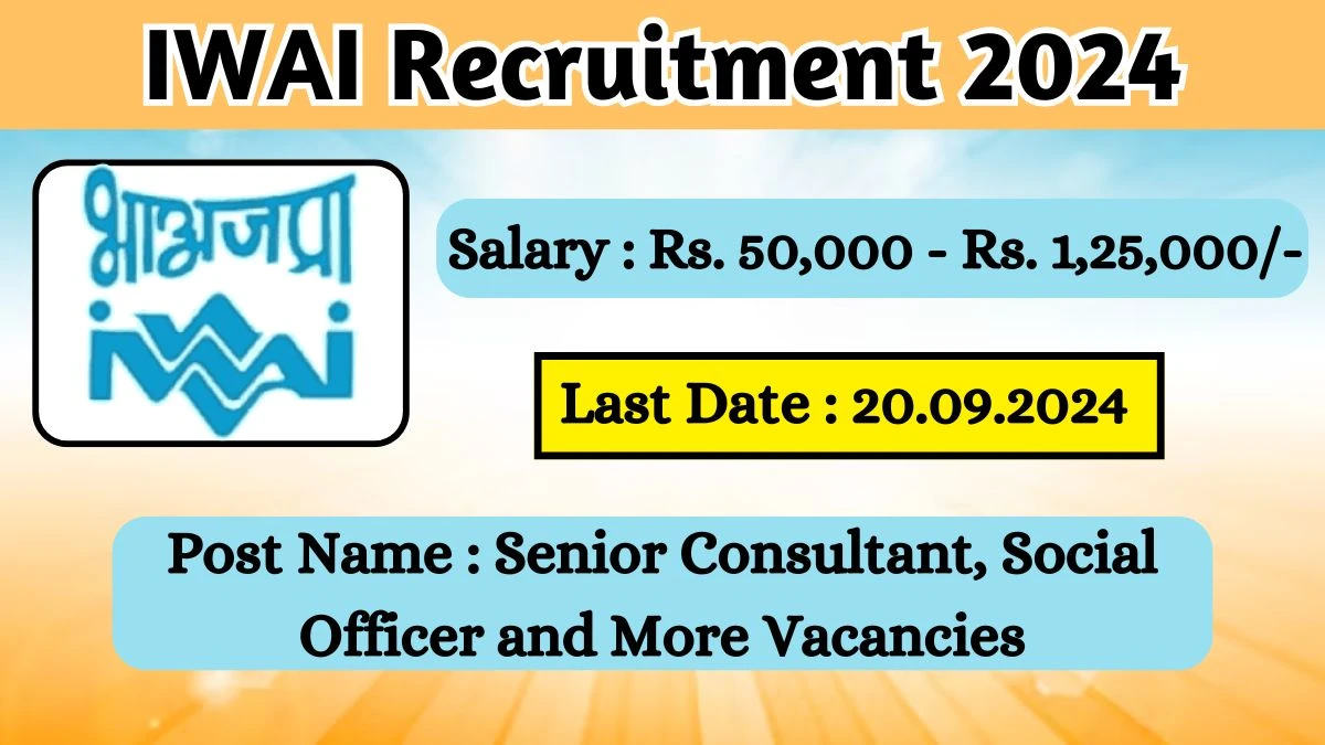 IWAI Recruitment 2024 Check Post, Age Limit, Qualification, Salary And Other Important Details