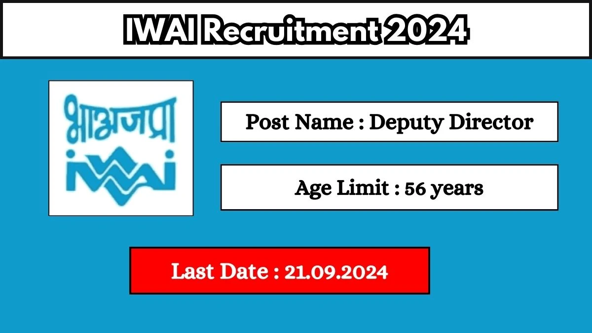 IWAI Recruitment 2024 Check Posts,Qualification, Age Limit And How To Apply