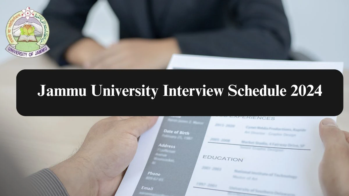 Jammu University Interview Schedule 2024 for Contractual Lecturers or Teaching Assistants Posts Released Check Date Details at jammuuniversity.ac.in