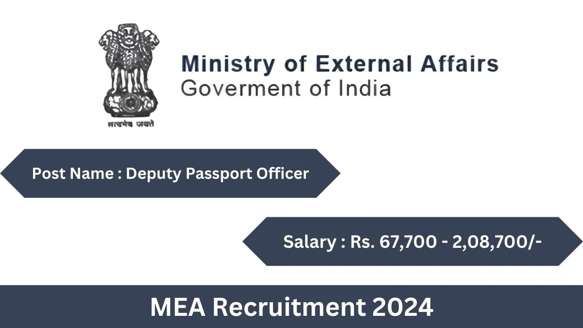 MEA Recruitment 2024 Check Posts, Age Limit, Remuneration And Other Information - 2 September 2024