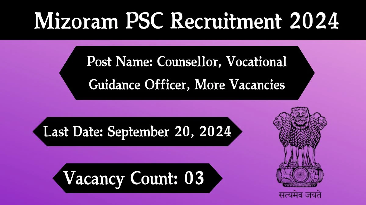 Mizoram PSC Recruitment 2024 Check Post, Age Limit, Qualification, Salary And Other Important Details