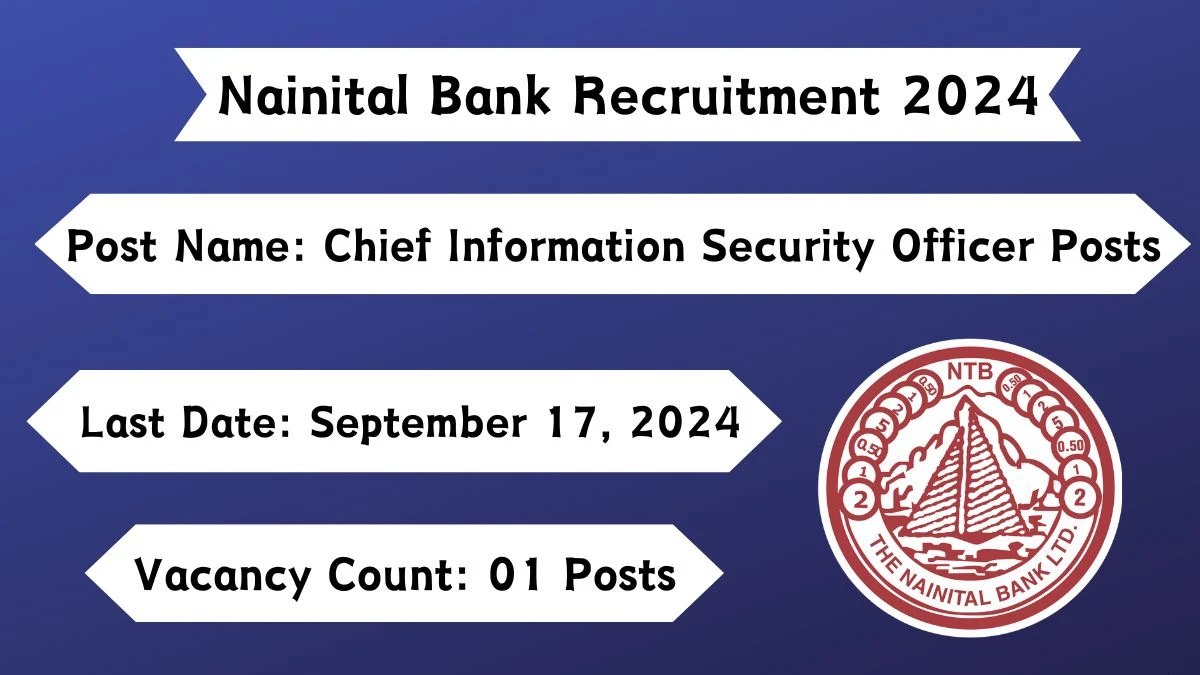 Nainital Bank Recruitment 2024 Notification Out Chief Information Security Officer, Check Eligibility at nainitalbank.co.in