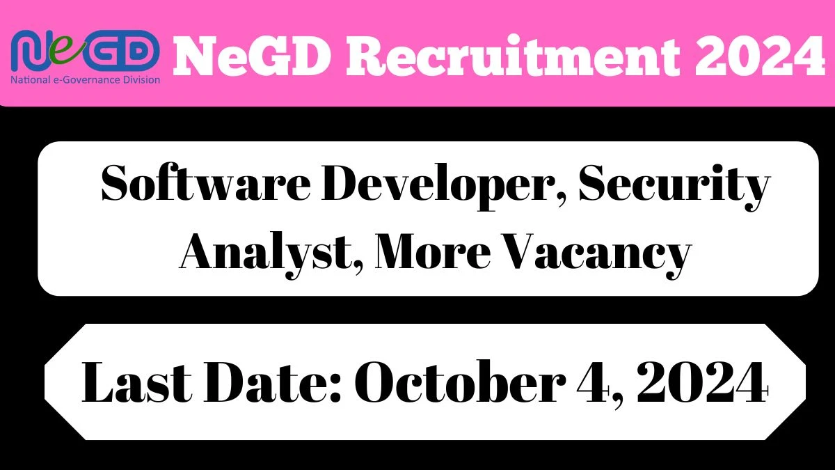 NeGD Recruitment 2024 New Notification Out, Check Post, Vacancies, Salary, Qualification, and How to Apply