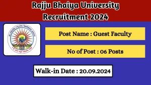 Rajju Bhaiya University Recruitment 2024 Walk-In Interviews for Guest Faculty on 20.09.2024