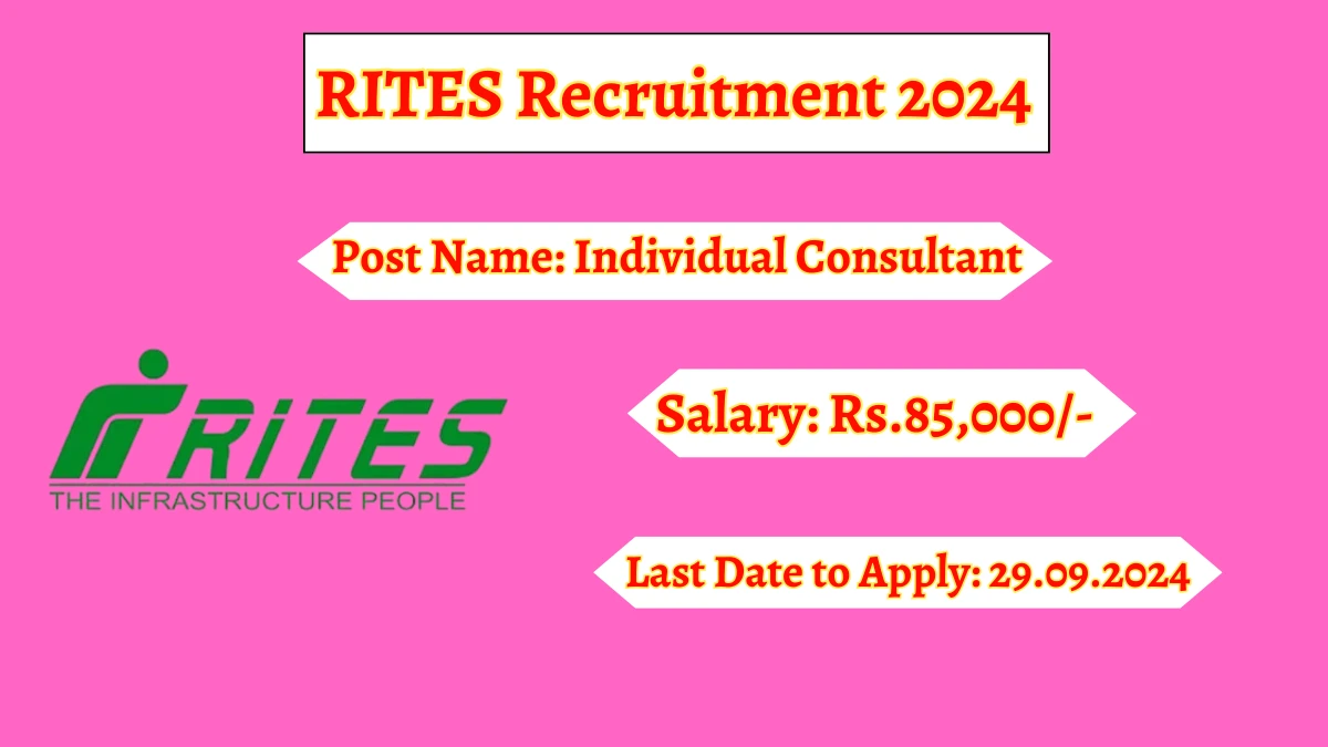 RITES Recruitment 2024 Check Post, Age Limit, Qualification, Salary And Other Important Details