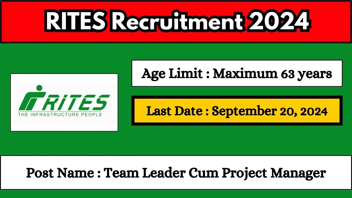 RITES Recruitment 2024 Check Posts, Age Limit, Remuneration And Other Information