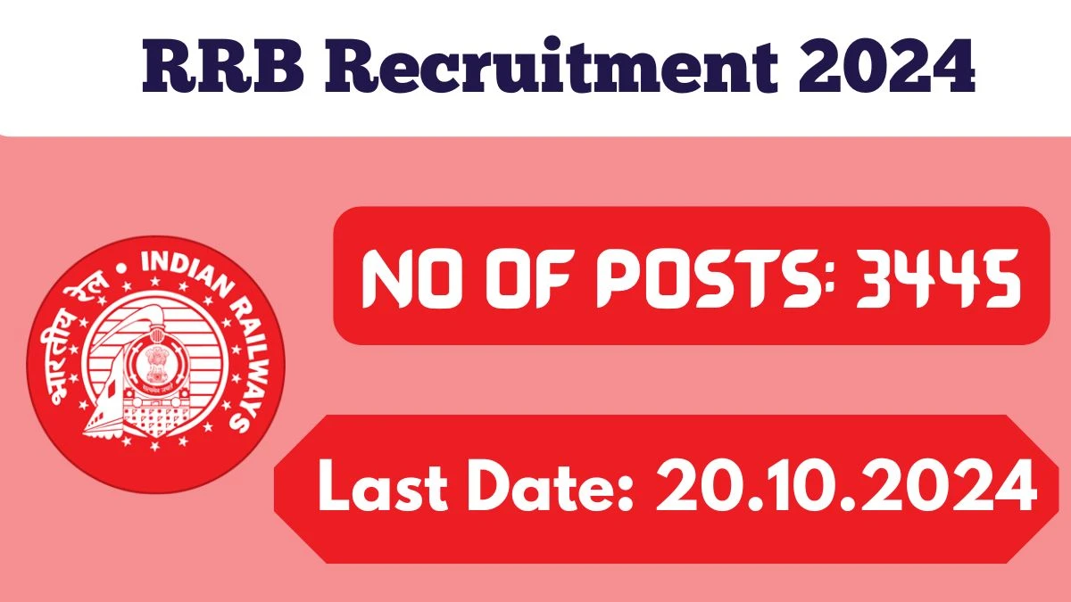 RRB Recruitment 2024 - Latest Trains Clerk, Junior Clerk Cum Typist and More Vacancies on 23.09.2024