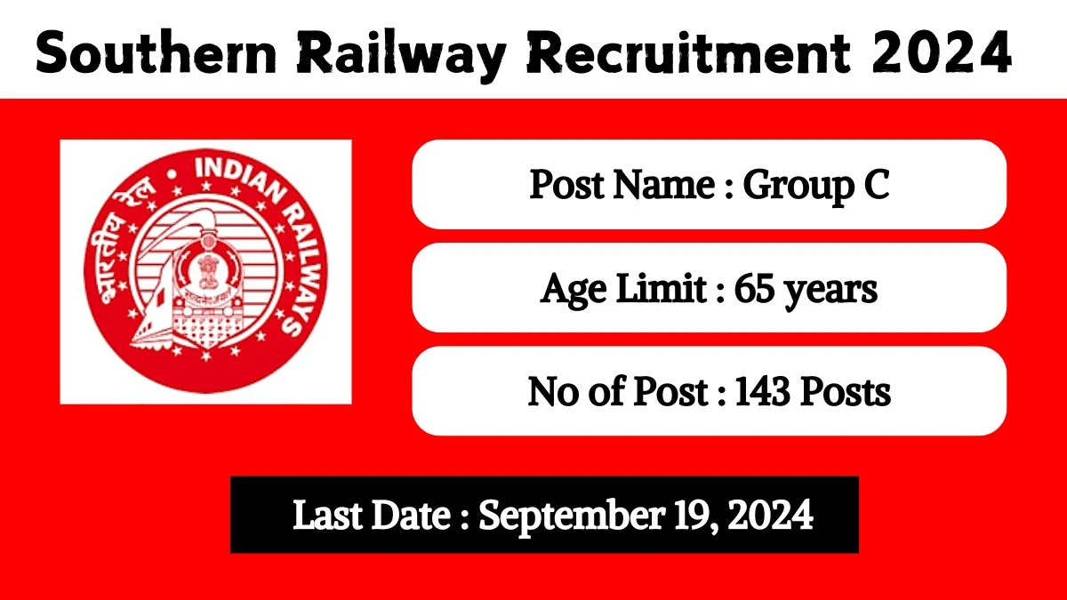 Southern Railway Recruitment 2024 Check Posts, Salary, Qualification, Age Limit, Selection Process And How To Apply