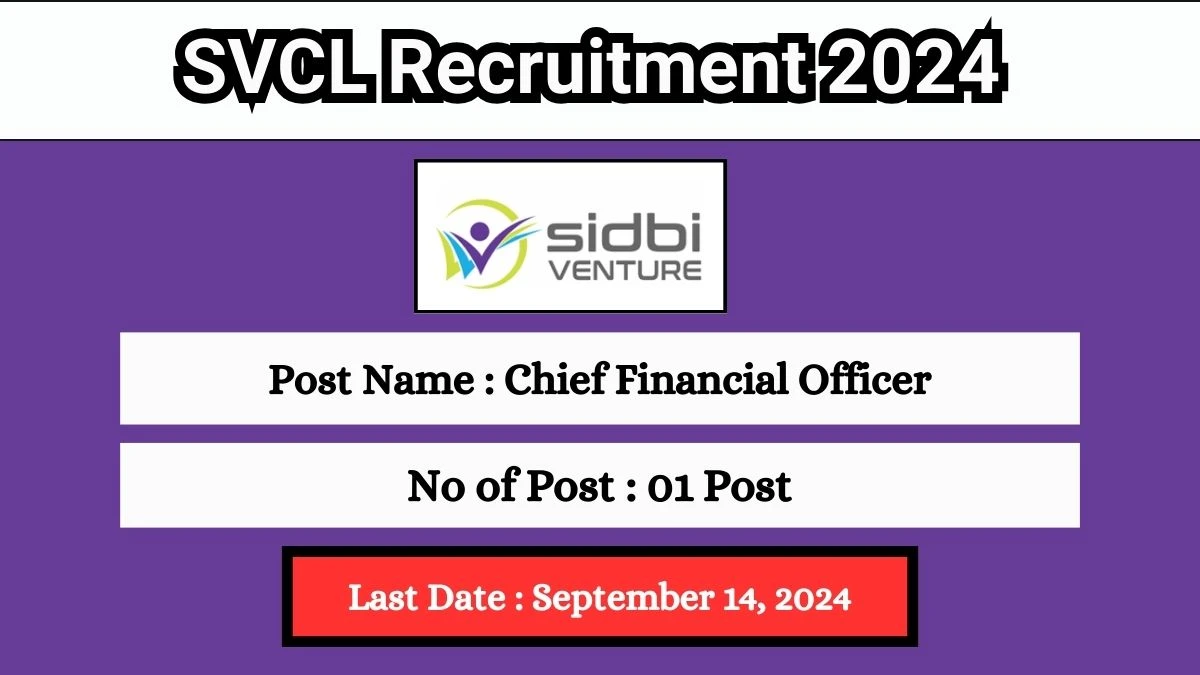 SVCL Recruitment 2024 - Latest Chief Financial Officer Vacancies on September 02, 2024