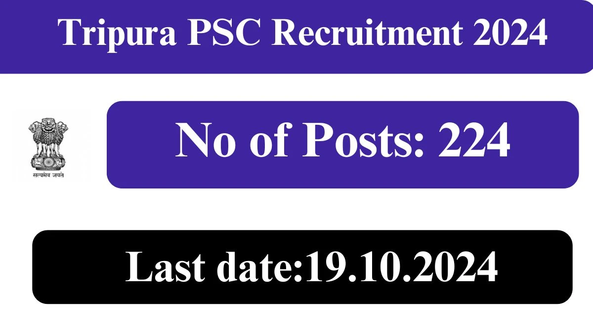 Tripura PSC Recruitment 2024 Check Post, Age Limit, Qualification, Salary And Other Important Details