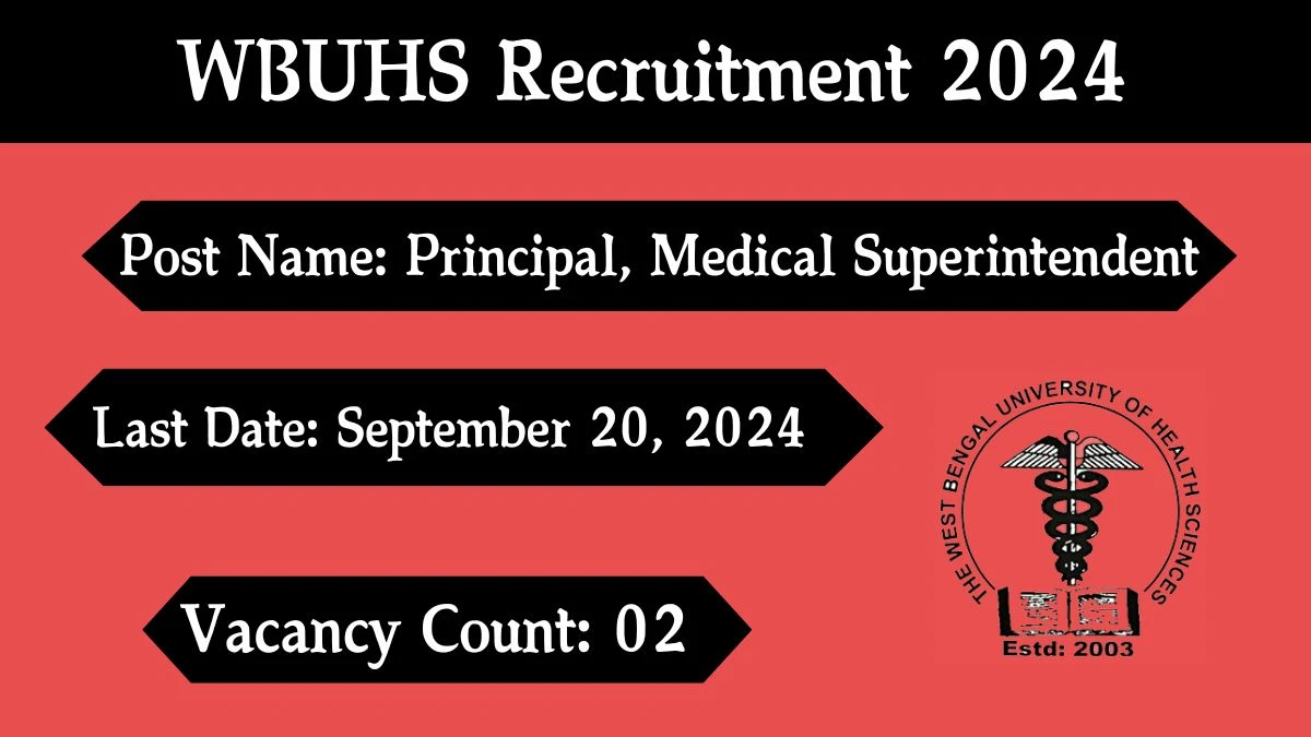 WBUHS Recruitment 2024 Check Posts, Age Limit, Remuneration And Other Information