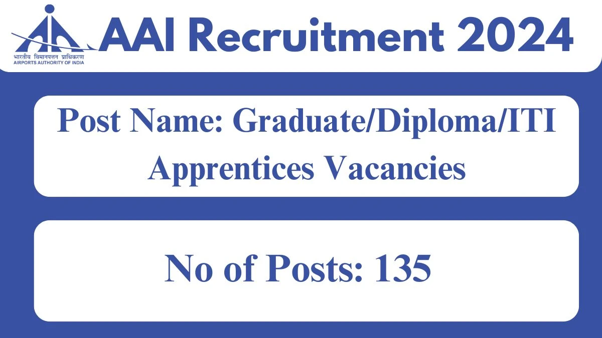 AAI Recruitment 2024 - Latest Graduate/Diploma/ITI Apprentices Vacancies on 15 October 2024