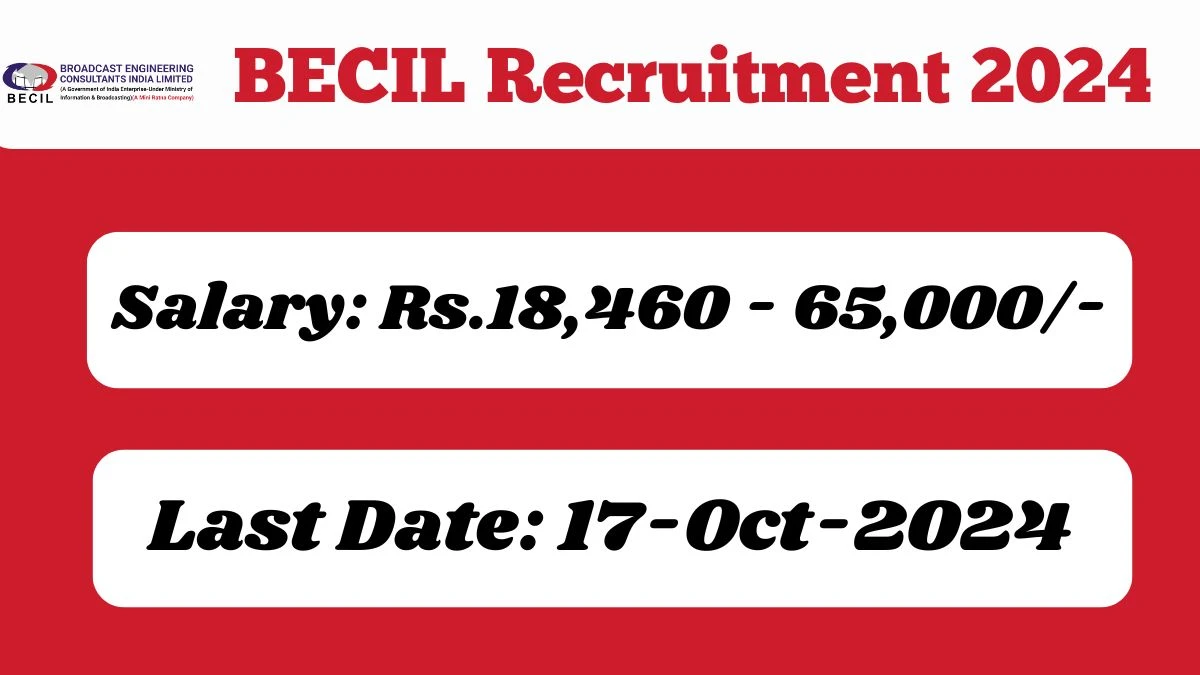 BECIL Recruitment 2024 New Opportunity Out, Check Vacancy, Post, Qualification and Application Procedure