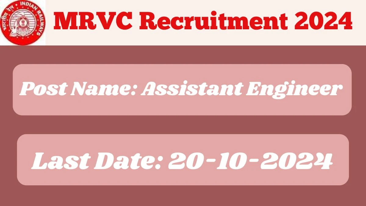 MRVC Recruitment 2024 New Opportunity Out, Check Vacancy, Post, Qualification and Application Procedure