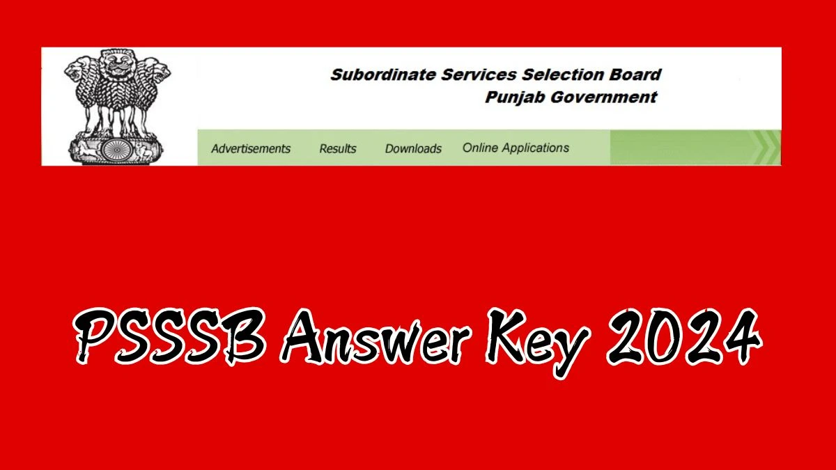 PSSSB Answer Key 2024 Available for the Warder and Matron Download Answer Key PDF at sssb.punjab.gov.in - 26 Nov 2024