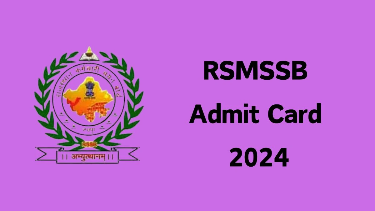 RSMSSB Admit Card 2024 Release Direct Link to Download RSMSSB Junior Instructor Admit Card rsmssb.rajasthan.gov.in - 13 Nov 2024