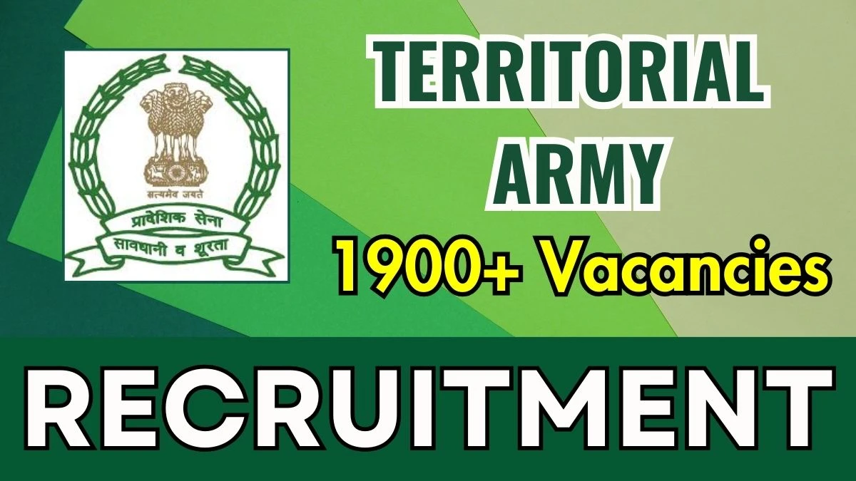 Territorial Army Recruitment 2024: 1900+ Soldier, Soldier Tradesmen Vacancy, 10TH Pass Jobs in Across India