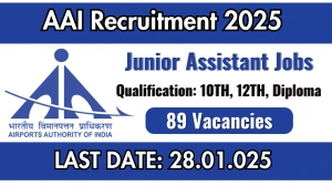 AAI Recruitment of Junior Assistant 2025: Apply for 89 Junior Assistant Vacancy at aai.aero.