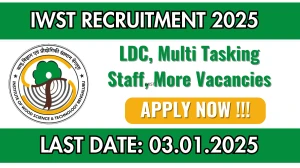 Bangalore Job Vacancy 2025: Apply for IWST LDC, Multi Tasking Staff, More 10TH Pass Govt Jobs in Karnataka