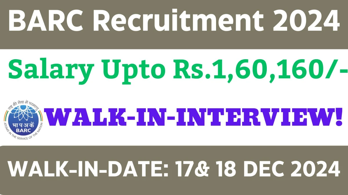 BARC Recruitment 2024 Salary Upto Rs.1,60,160 Apply for Physiotherapist, Radiologist, More Posts