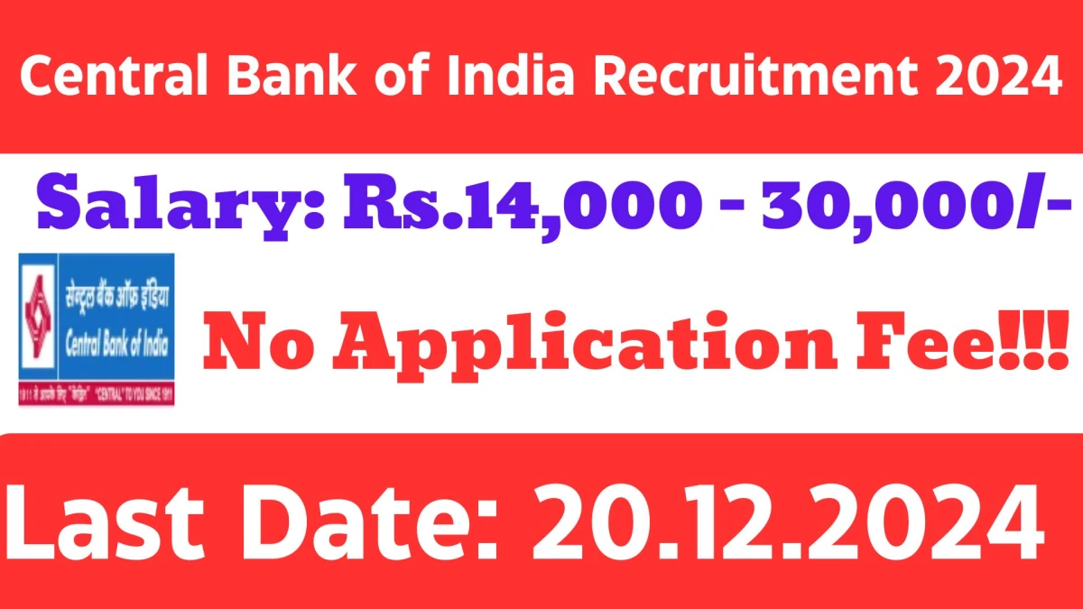 Central Bank of India Govt Sarkari Job Vacancy 2024: Office Assistant, Attender Vacancies in Sambalpur