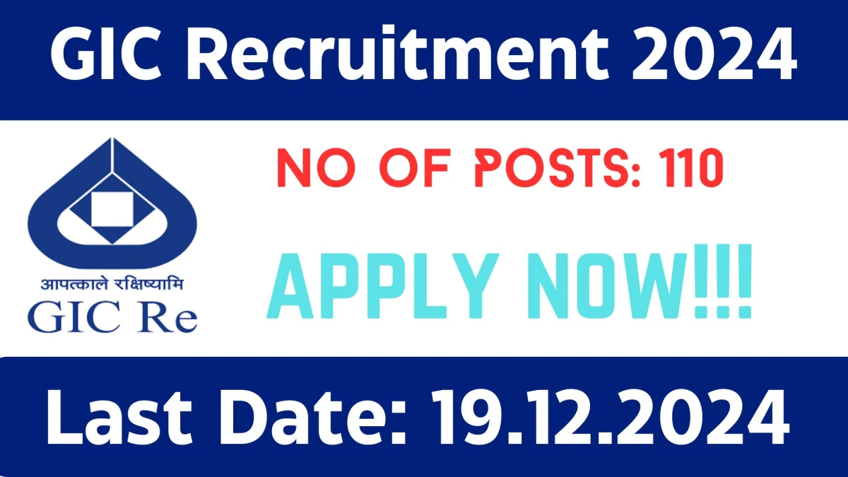 GIC Govt Job Vacancy 2024: 110 Assistant Manager Vacancies, Graduate Pass Jobs in Mumbai