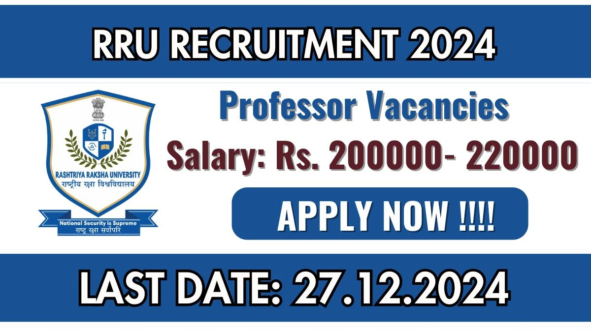 Gujarat Govt Jobs Notifications 2024: Apply for RRU Professor/ Professor of Practice Job Vacancy in Gandhinagar