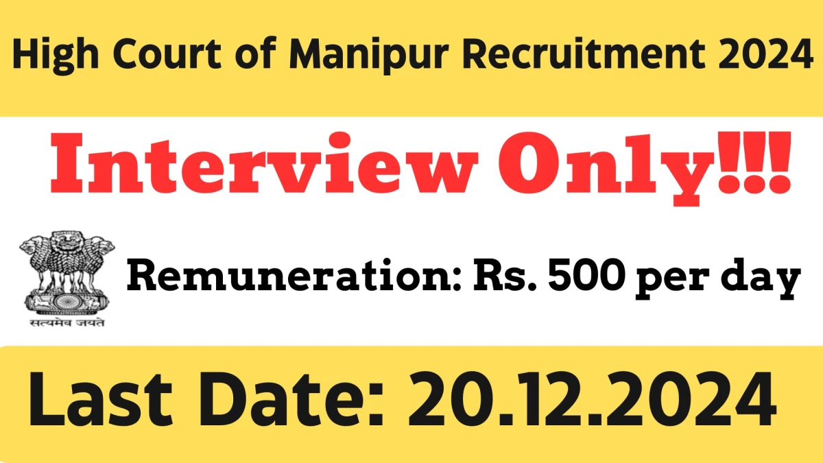 High Court of Manipur Recruitment of Programme Coordinator 2024: Apply for Programme Coordinator Vacancy at hcmimphal.nic.in