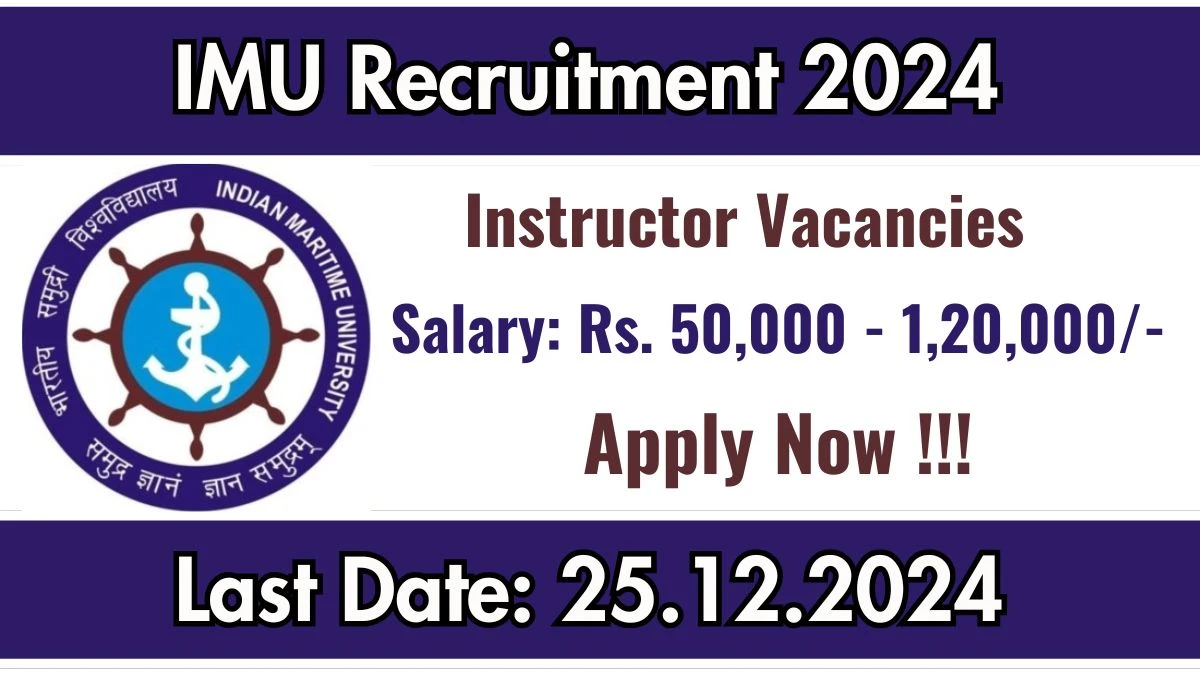 IMU Govt Jobs 2024: Instructor Vacancies, Ph.D Pass Jobs in Kolkata