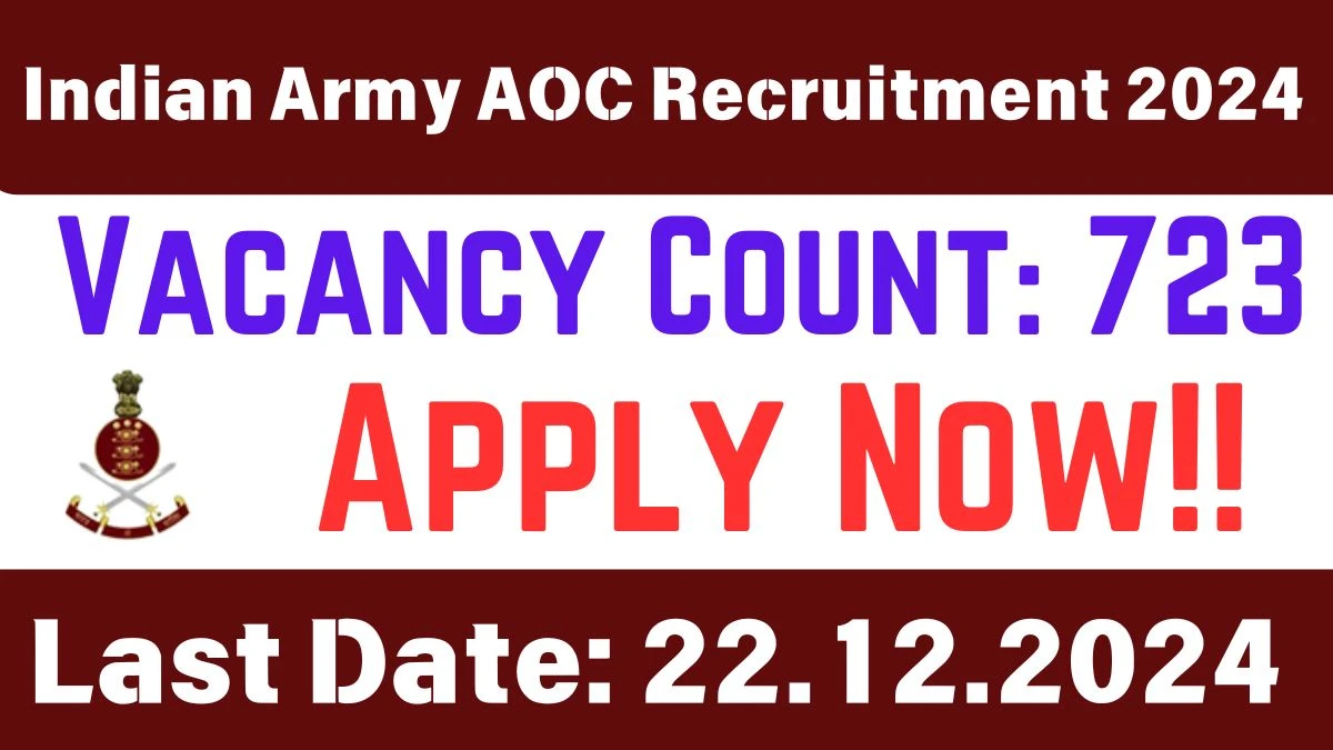 Indian Army AOC Recruitment 2024 Apply Online Various Posts 10TH, 12TH, Graduate Pass Jobs in Across India