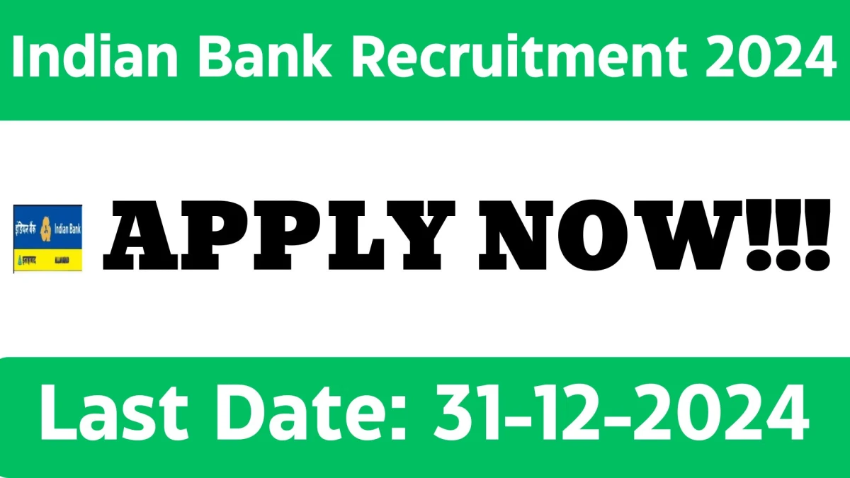 Indian Bank Recruitment 2024 Apply for Authorised Doctor Jobs @ indianbank.in