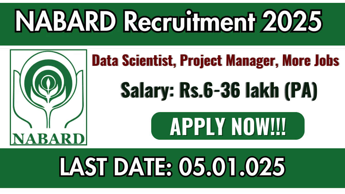 NABARD Recruitment 2025 Apply for 10 Data Scientist, Project Manager, More Jobs @ nabard.org