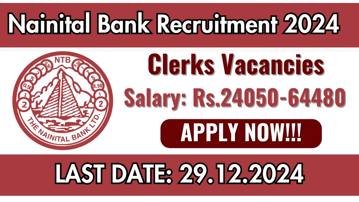 Nainital Bank Recruitment 2024 Apply online now for Clerks Job Vacancies Notification 20.12.2024