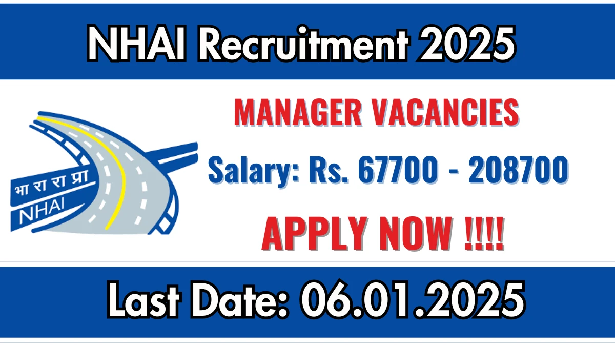 NHAI Govt Job Vacancy 2025: Manager Vacancies, B.Com Pass Jobs in New Delhi