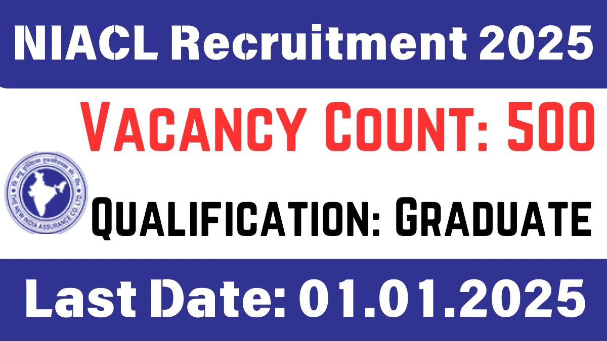 NIACL New Govt Job Vacancy in Mumbai: 500 Assistants Vacancies, Graduate Pass Apply Now